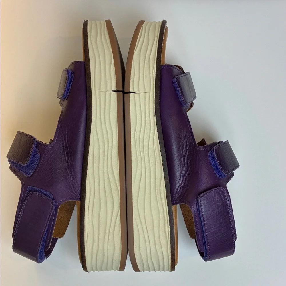 Miz Mooz Violetta Sandal Eggplant Purple Sz 40 US 9-9.5 Comfort Lug Sole Sport